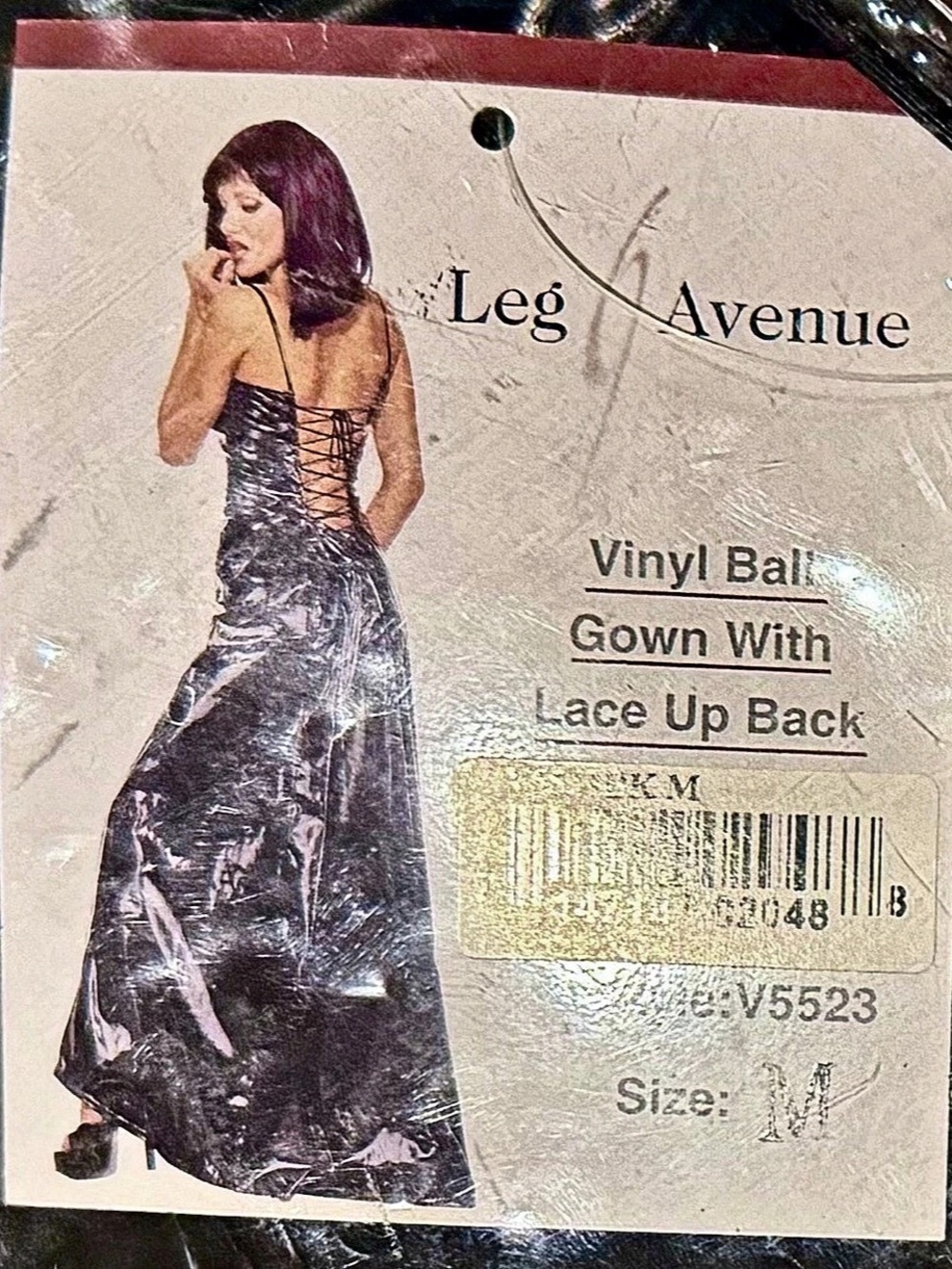 Black Vinyl Ball Gown Costume Adult Halloween Sz Medium By Leg Avenue NIP New